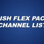 Dark blue title card reading DISH Flex Pack Channel List